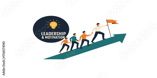 Print  Leadership and motivation concept art