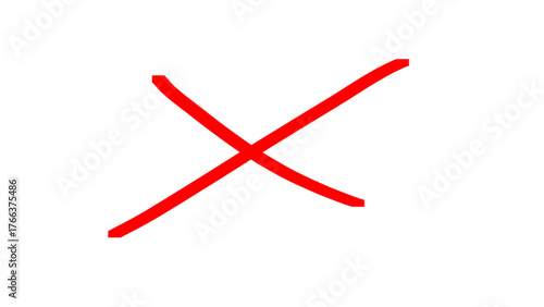 Minimalist Red X Mark on transparent Background – Bold Symbol for Error, Warning, Cancel, or Denied Concepts PNG file 