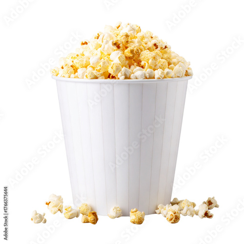Bucket of popcorn isolated on transparent background. Png