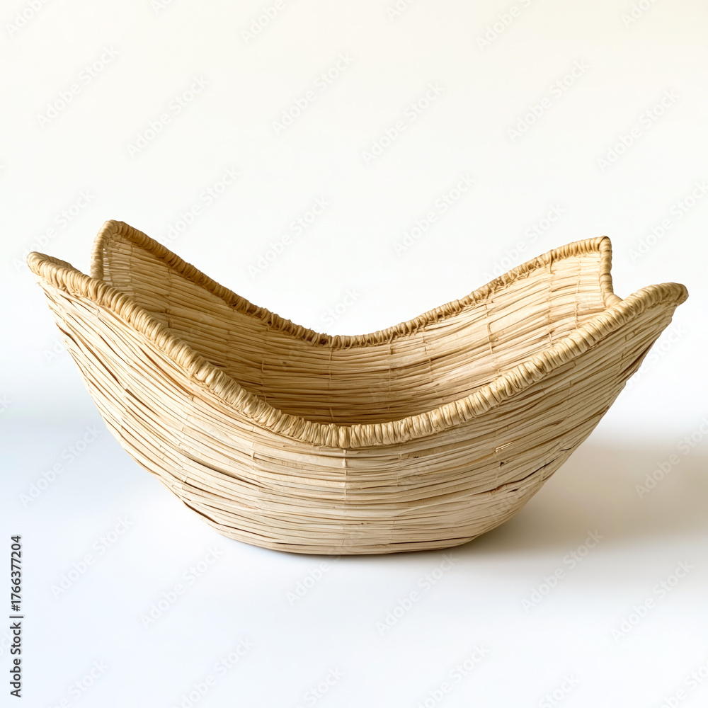 Fototapeta premium Natural Handmade Moroccan Basket with Rustic Texture and Organic Form