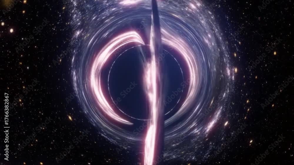 A black hole moving through outer space.