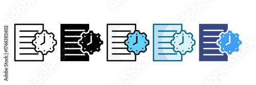 Work Schedule Icon Set Multiple Style Collection