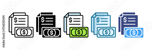 Budget Report Icon Set Multiple Style Collection
