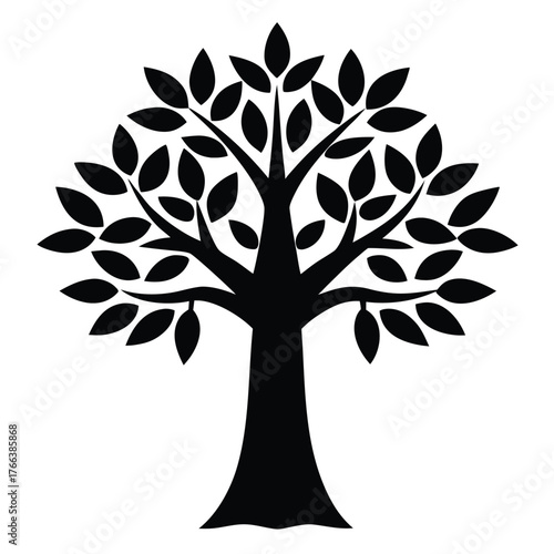 Baobab Tree Silhouette Vector for African Nature, Safari, and Eco Design