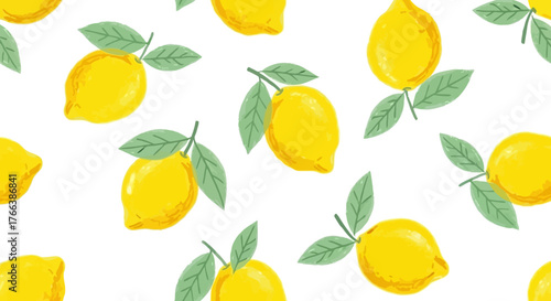 Vibrant Lemon Pattern Illustration for Food and Beverage Packaging Designs