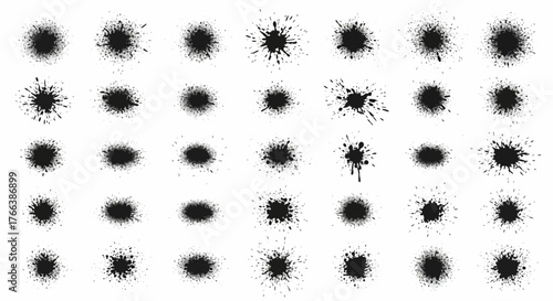 Versatile Collection of Black Paint Splatter and Grunge Texture Elements for Creative Graphic Design Projects and Artistic Backgrounds