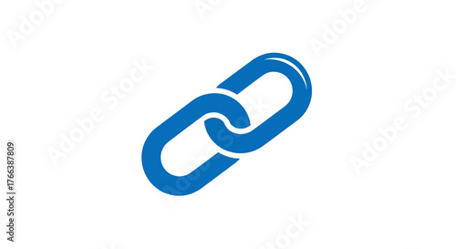 Blue chain link icon on a white background.