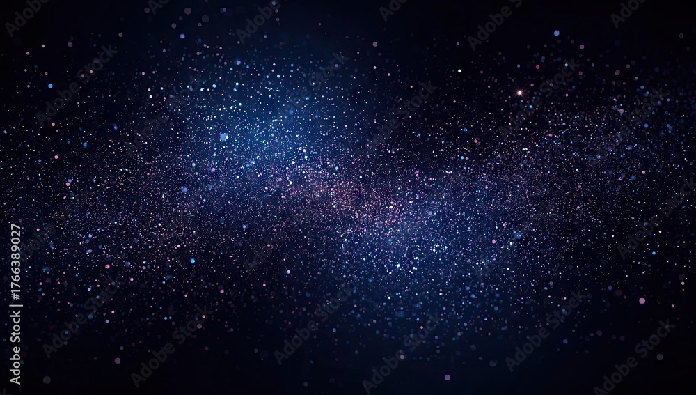 Obraz premium Illuminated celestial body, showcasing a vast expanse of stellar formations, features deep blue and purple hues combined with subtle light effects that evoke a sense of cosmic mystery and...