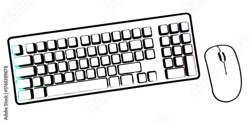Keyboard mouse computer input device technology gadget peripheral office equipment wireless desktop accessory