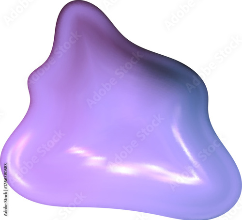 Metallic chrome 3D blob with liquid surface. Abstract Y2K design featuring glossy 3D form and smooth chrome liquid blob finish.