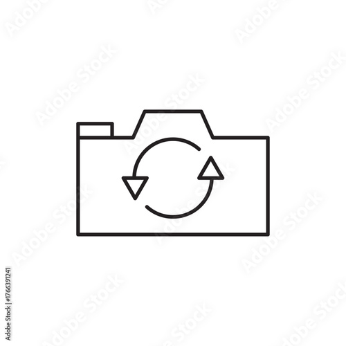 Camera Lens Switch Rotation Outline Vector Icon