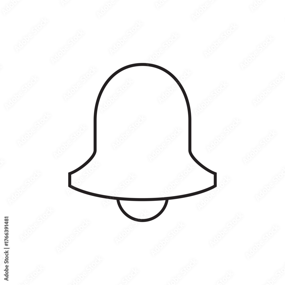 Fototapeta premium Classic Ringing Bell Notification Simple Outline Vector
