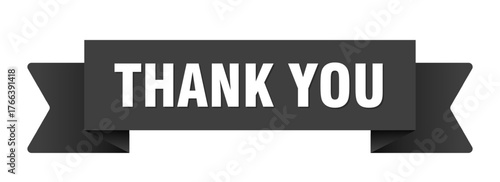 thank you ribbon isolated on transparent background. thank you ribbon