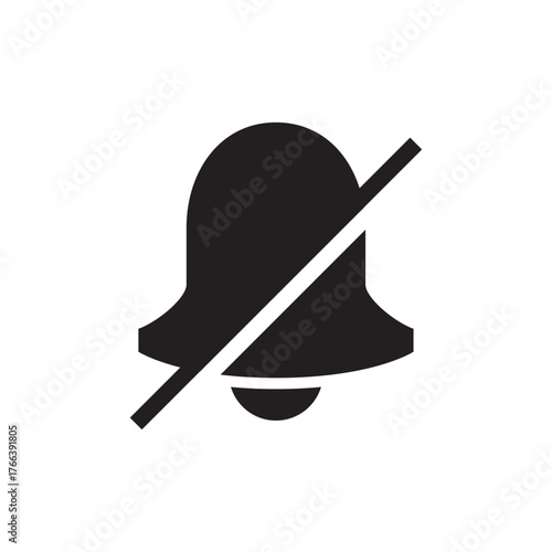 Solid Notification Silent Mode Bell Vector Icon