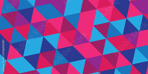 Modern triangle mosaic background. Overlap random vector element. Business polygonal texture. Abstract low polygon Geometric banner wall background. Seamless Abstract polygon.	