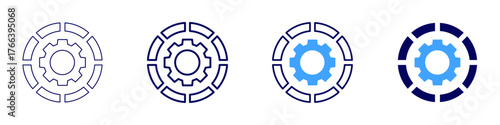 Configuration change icon in 4 different styles. Thin Line, Line, Bold Line, Duotone. Duotone style. Editable stroke