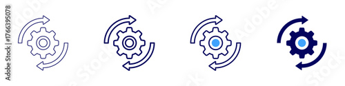 Configuration backup icon in 4 different styles. Thin Line, Line, Bold Line, Duotone. Duotone style. Editable stroke
