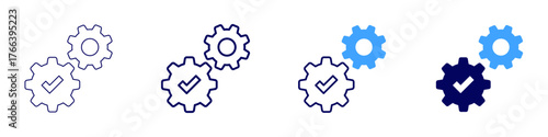Configuration template icon in 4 different styles. Thin Line, Line, Bold Line, Duotone. Duotone style. Editable stroke
