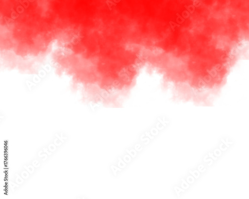 Red fog and smoke cloud texture on a white background. Soft misty atmospheric effect for horror, fantasy, grunge, and abstract design themes. Ideal red haze overlay for digital art, posters, and photo