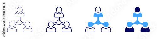 Connect account icon in 4 different styles. Thin Line, Line, Bold Line, Duotone. Duotone style. Editable stroke
