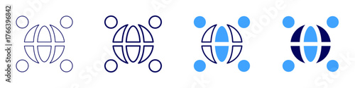Connect advertising icon in 4 different styles. Thin Line, Line, Bold Line, Duotone. Duotone style. Editable stroke