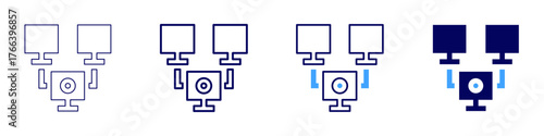 Connect apps icon in 4 different styles. Thin Line, Line, Bold Line, Duotone. Duotone style. Editable stroke