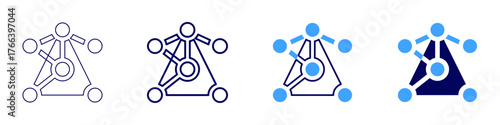 Connect growth icon in 4 different styles. Thin Line, Line, Bold Line, Duotone. Duotone style. Editable stroke