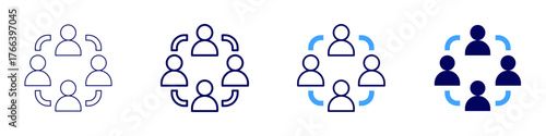 Connect homes icon in 4 different styles. Thin Line, Line, Bold Line, Duotone. Duotone style. Editable stroke