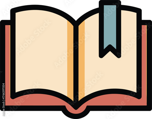 Beige Book with Bookmark on Transparent Background for Education and Reading Concepts