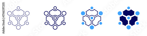 Connect platform icon in 4 different styles. Thin Line, Line, Bold Line, Duotone. Duotone style. Editable stroke