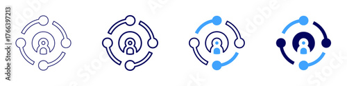 Connect partner icon in 4 different styles. Thin Line, Line, Bold Line, Duotone. Duotone style. Editable stroke