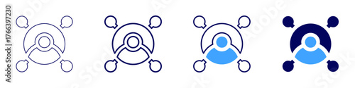 Connect profile icon in 4 different styles. Thin Line, Line, Bold Line, Duotone. Duotone style. Editable stroke