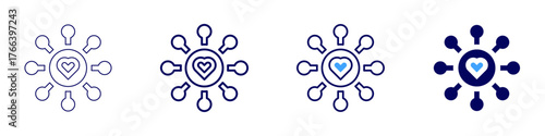 Connect reporting icon in 4 different styles. Thin Line, Line, Bold Line, Duotone. Duotone style. Editable stroke