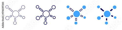 Connect sharing icon in 4 different styles. Thin Line, Line, Bold Line, Duotone. Duotone style. Editable stroke