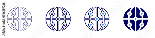 Connect social icon in 4 different styles. Thin Line, Line, Bold Line, Duotone. Duotone style. Editable stroke