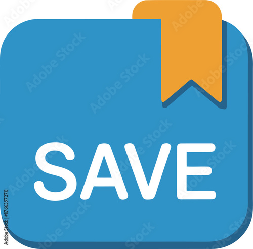 Modern Save Bookmark Symbol Vector Graphic for Online Storage and Interface Design with Flat Icon Style