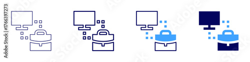 Connect software icon in 4 different styles. Thin Line, Line, Bold Line, Duotone. Duotone style. Editable stroke
