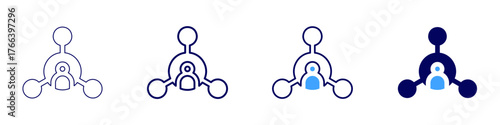 Connect support icon in 4 different styles. Thin Line, Line, Bold Line, Duotone. Duotone style. Editable stroke