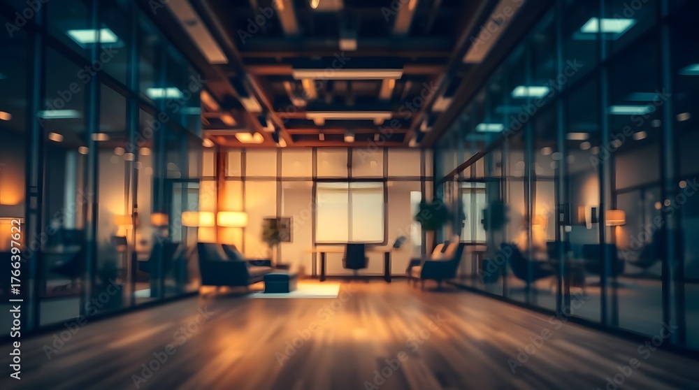 Fototapeta premium Professional Abstract Blur Office Interior Background