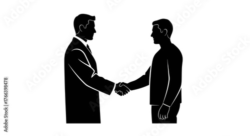 Professional businessmen sealing a deal with a firm handshake, symbolizing trust and partnership in a modern business environment.