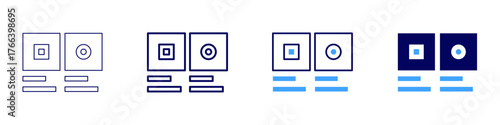 Project delivery icon in 4 different styles. Thin Line, Line, Bold Line, Duotone. Duotone style. Editable stroke