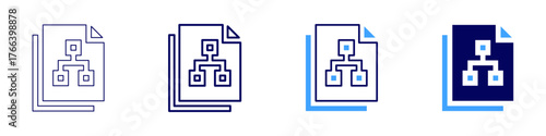 Project methodology icon in 4 different styles. Thin Line, Line, Bold Line, Duotone. Duotone style. Editable stroke