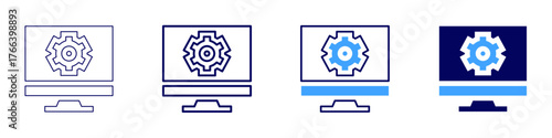 Project objectives icon in 4 different styles. Thin Line, Line, Bold Line, Duotone. Duotone style. Editable stroke