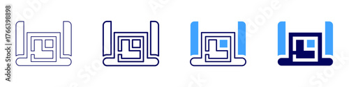 Project outline icon in 4 different styles. Thin Line, Line, Bold Line, Duotone. Duotone style. Editable stroke