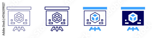 Project theme icon in 4 different styles. Thin Line, Line, Bold Line, Duotone. Duotone style. Editable stroke