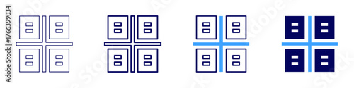 Project template icon in 4 different styles. Thin Line, Line, Bold Line, Duotone. Duotone style. Editable stroke