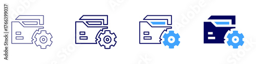 Project topic icon in 4 different styles. Thin Line, Line, Bold Line, Duotone. Duotone style. Editable stroke