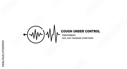 Medical typographic art design for cough under control concept  
