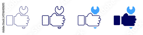 Labor icon in 4 different styles. Thin Line, Line, Bold Line, Duotone. Duotone style. Editable stroke