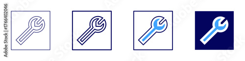 Socket wrench icon in 4 different styles. Thin Line, Line, Bold Line, Duotone. Duotone style. Editable stroke